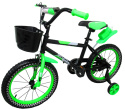 Sportowy rower P6-16 cali ZIELONY Rowerek dziecięcy+koszyk