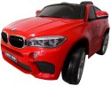 BMW X6M czerwony Miękkie koła Eva, miękki fotelik Licencja