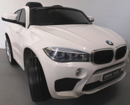 BMW X6M Biały Miękkie koła Eva, miękki fotelik Licencja