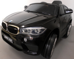 BMW X6M czarny Miękkie koła Eva, miękki fotelik Licencja