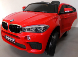 BMW X6M czerwony Miękkie koła Eva, miękki fotelik Licencja